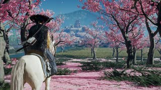 ghost of yotei pink blossom trees