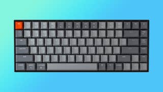 Keychron K2 keyboard on a gradient background